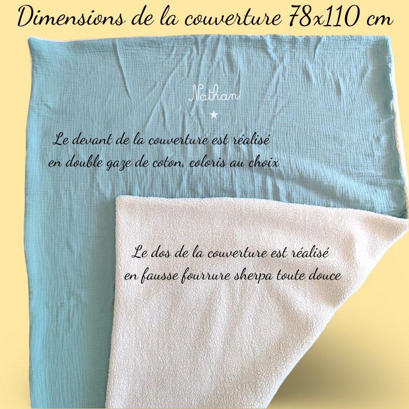 couverture enfant maternelle, couverture sieste personnalisée