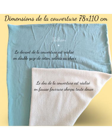 couverture enfant maternelle, couverture sieste personnalisée