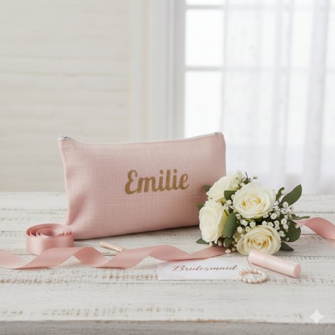 pochette personnalisée prénom cadeau demoiselle d'honneur