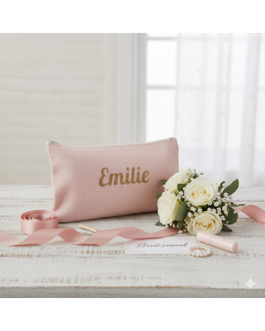 pochette personnalisée prénom cadeau demoiselle d'honneur