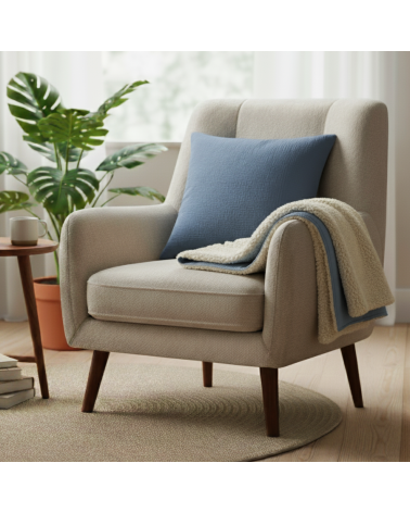 coussin gaze de coton ocre