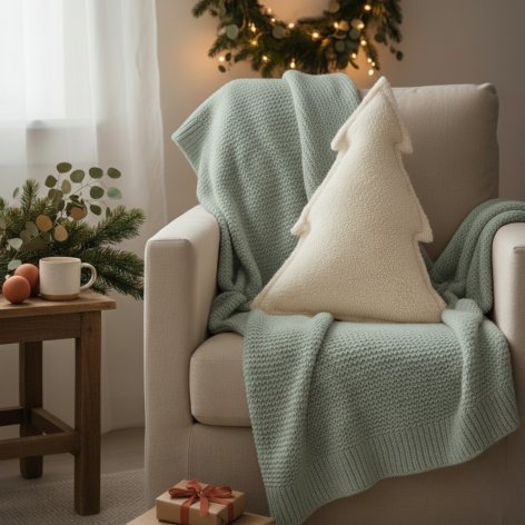 sapin de noël en tissu sherpa