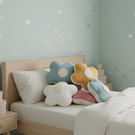 coussin fleur décoration chambre enfant