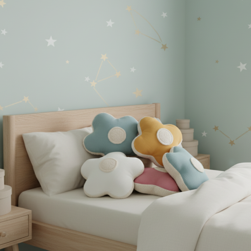 coussin fleur décoration chambre enfant