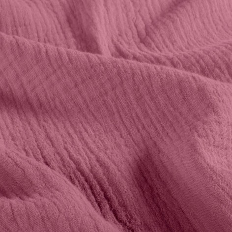 double gaze de coton vieux rose