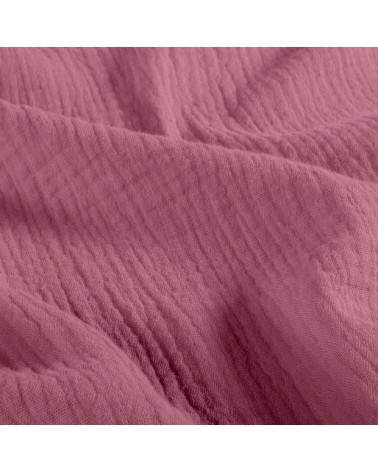 double gaze de coton vieux rose