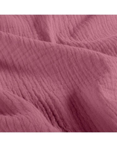 double gaze de coton vieux rose
