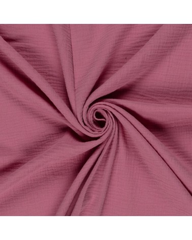 double gaze de coton vieux rose