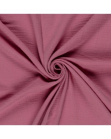 double gaze de coton vieux rose