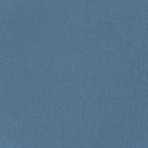 double gaze de coton bleu jean