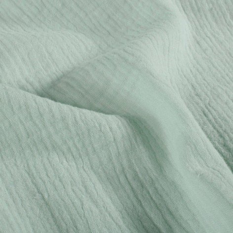 double gaze de coton vert céladon