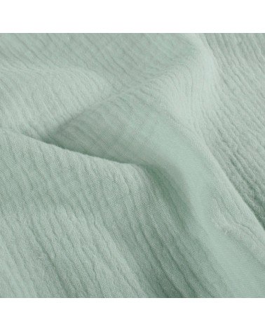 double gaze de coton vert céladon