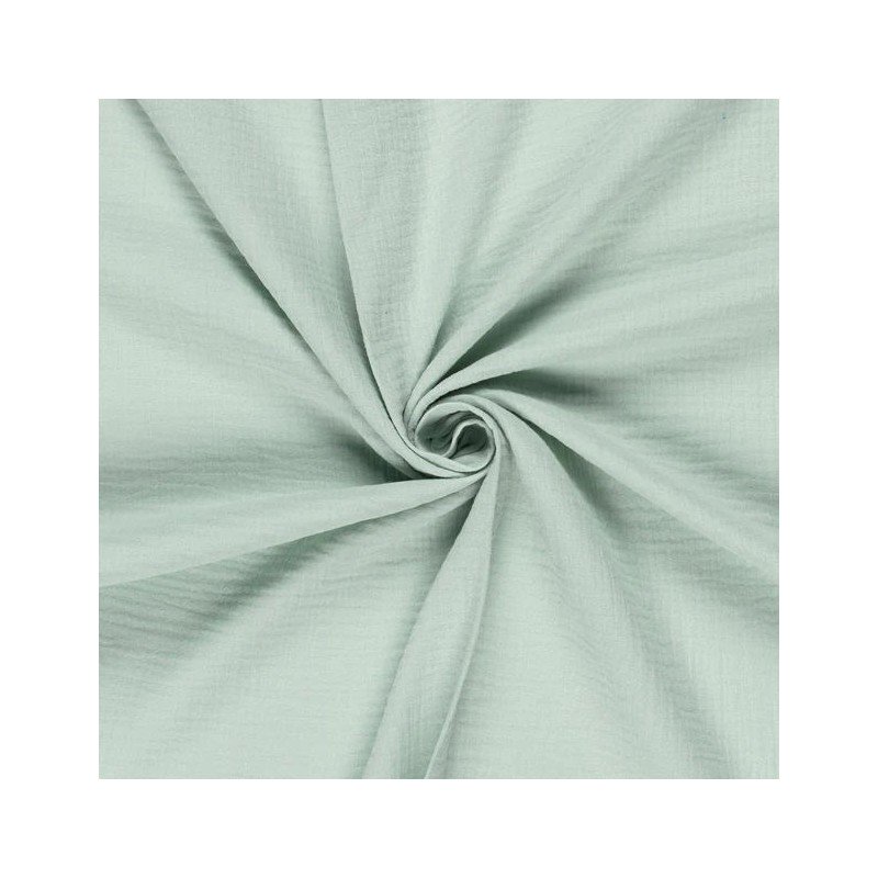 double gaze de coton vert céladon