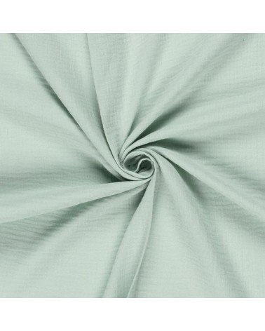 double gaze de coton vert céladon