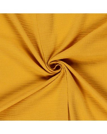 double gaze de coton ocre jaune