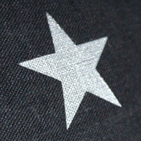housse coussin 40x40 cm lin noir motif étoile