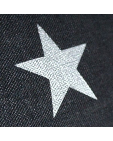 housse coussin 40x40 cm lin noir motif étoile