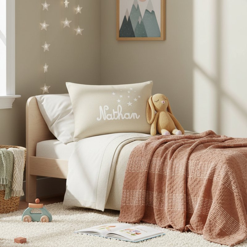 Coussin personnalisé naissance fille garçon fait main