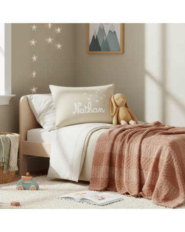 Coussin personnalisé naissance fille garçon fait main