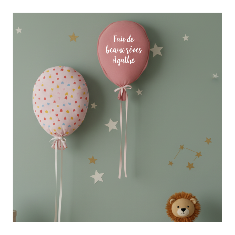 Coussin ballon mural personnalisé - Fais de beaux rêves