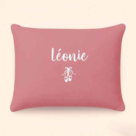 Coussin personnalisé prénom danse - Vieux rose