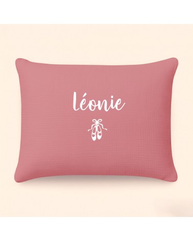 Coussin personnalisé prénom danse - Vieux rose
