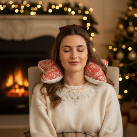 Coussin cale nuque motif fleuri