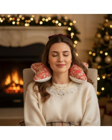 Coussin cale nuque motif fleuri