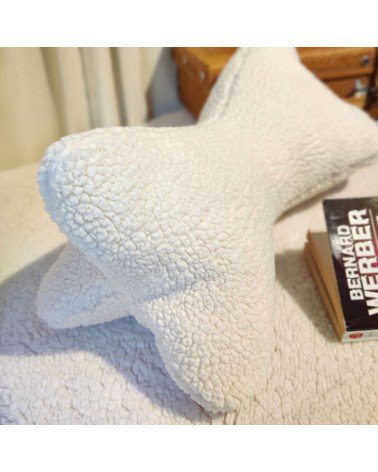 coussin os de lecture fausse fourrure sherpa moumoute