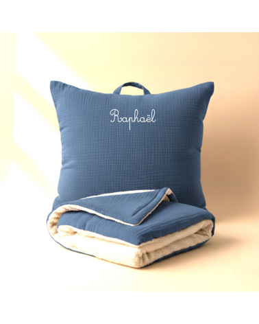 kit sieste maternelle coussin et couverture