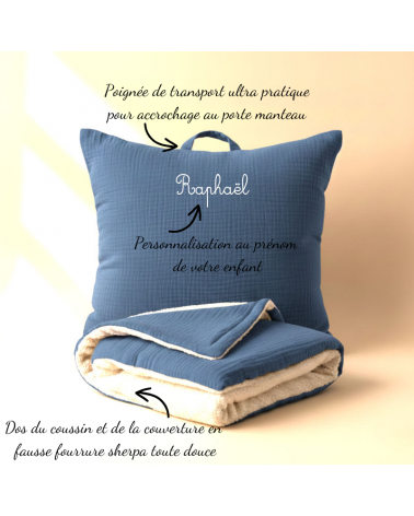 kit sieste maternelle coussin et couverture