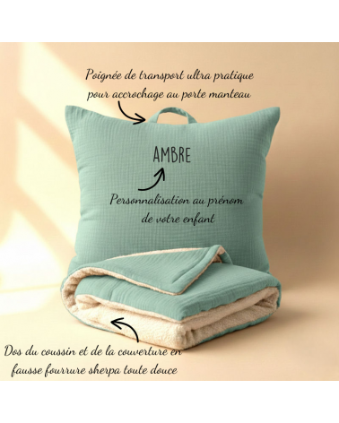 kit sieste école maternelle coussin et couverture