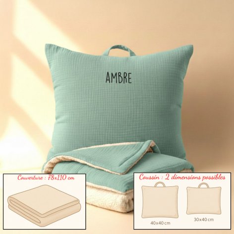 kit sieste école maternelle coussin et couverture
