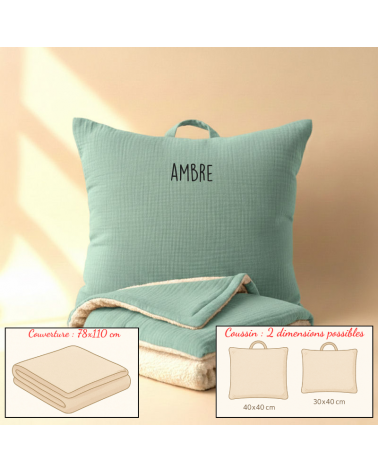 kit sieste école maternelle coussin et couverture