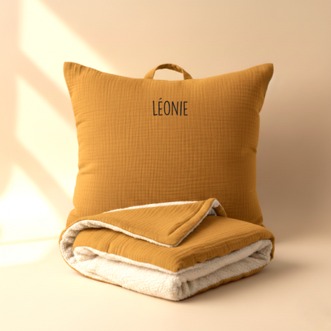 kit sieste maternelle coussin et couverture