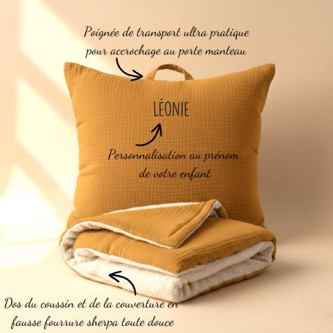 kit sieste maternelle coussin et couverture