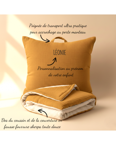 kit sieste maternelle coussin et couverture