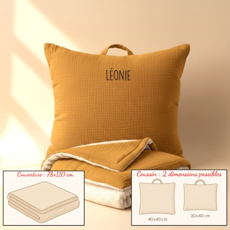 kit sieste maternelle coussin et couverture