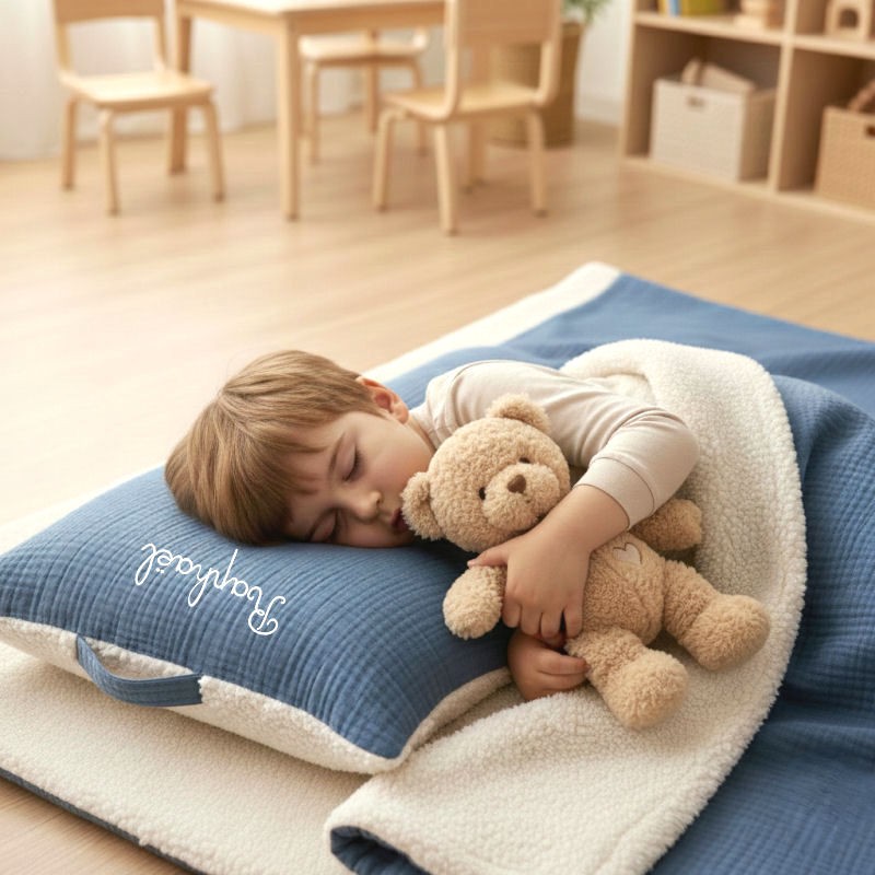 kit sieste maternelle coussin et couverture