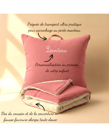 kit sieste maternelle coussin et couverture