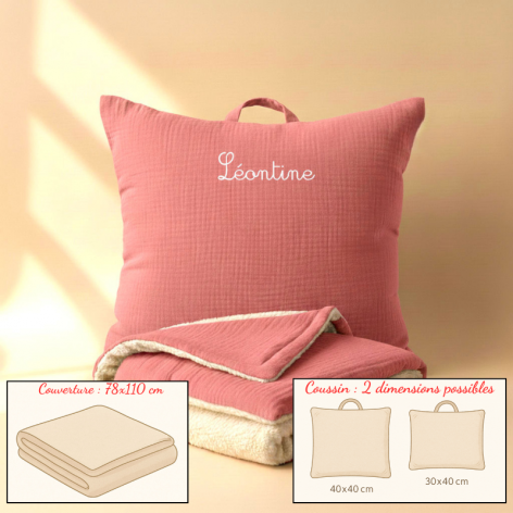 kit sieste maternelle coussin et couverture