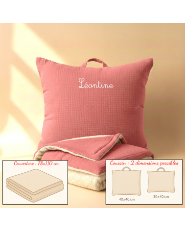 kit sieste maternelle coussin et couverture
