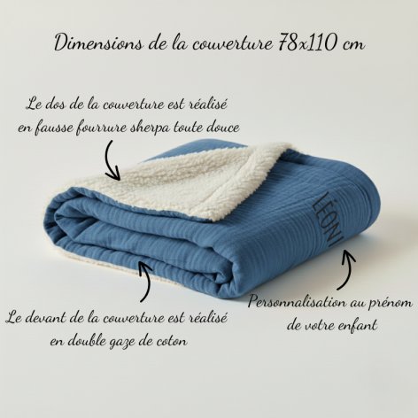 couverture enfant maternelle, couverture sieste personnalisée