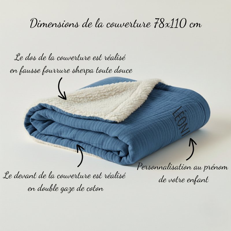 couverture enfant maternelle, couverture sieste personnalisée