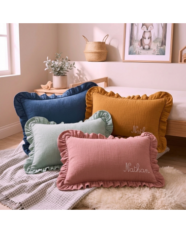 Coussin Prénom à volants