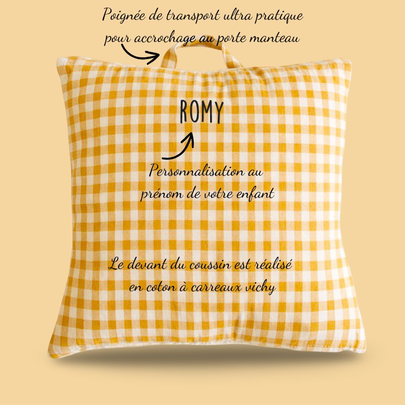 coussin sieste maternelle personnalisé
