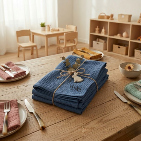 serviette de table enfant personnalisable cantine