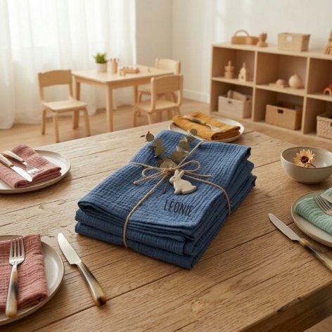 serviette de table enfant personnalisable cantine