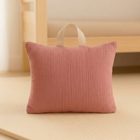 Coussin sieste école maternelle à personnaliser 25x35 cm vieux rose