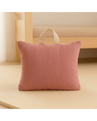 Coussin sieste école maternelle à personnaliser 25x35 cm vieux rose